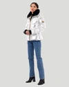 Gorski Metallic Apres-ski Jacket With Detachable Toscana Shearling Lamb Collar In Silver