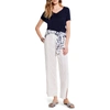 Nic + Zoe Rumba Park Slit Hem Linen Blend Wide Leg Pants In White