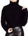 DUFFY CHUNKY CABLED TURTLENECK IN BLACK