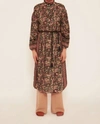 Antik Batik Colline Gathered Floral-print Cotton Dress In Black