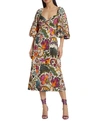 Rhode Women's Noa Printed Linen Midi-dress In Multi