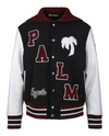Palm Angels Marine Wool-blend And Leather Varsity Jacket In Multi