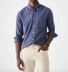 Faherty Stretch Oxford Shirt In Navy In Multi