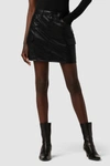 Hudson Cargo Faux Leather Viper Skirt In Black
