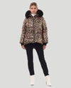 Gorski Printed Après-ski Jacket With Detachable Toscana Lamb Hood Trim In Multi