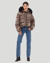 Gorski Printed Après-ski Jacket With Detachable Toscana Lamb Hood Trim In Multi