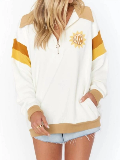 Show Me Your Mumu Benny Half Zip Sweatshirt Good Times In Off White