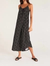 Z SUPPLY DITSY FLORAL FLARED JUMPSUIT IN BLACK