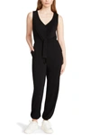 Steve Madden Pattie Tie Waist Jumpsuit In Black