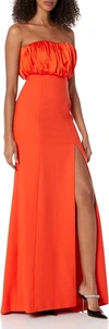 Cinq À Sept Laurence Strapless Pleated-bodice Slit Gown In Multi