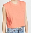 COTTON CITIZEN TOKYO CROP MUSCLE TANK IN CORAL