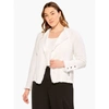 Nic + Zoe Fringe Mix Knit Jacket In White