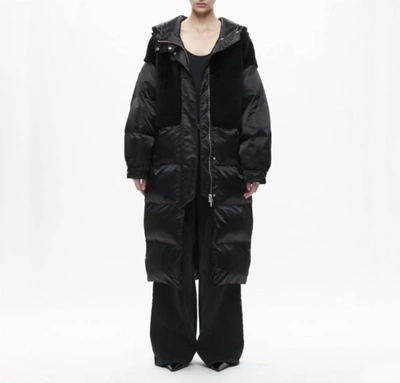 Shoreditch Ski Club Marlowe Shearling Parka In Black