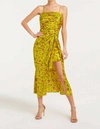 Cinq À Sept Cinq A Sept Provence Katz Ruched Floral Print Satin Midi Dress In Multi