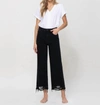 Flying Monkey Super High Rise Wide Leg Jean In Black Night In Multi