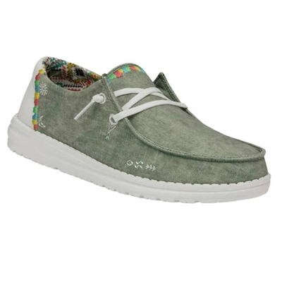 Hey Dude Ladies Wendy Boho Shoes In Olive In Green