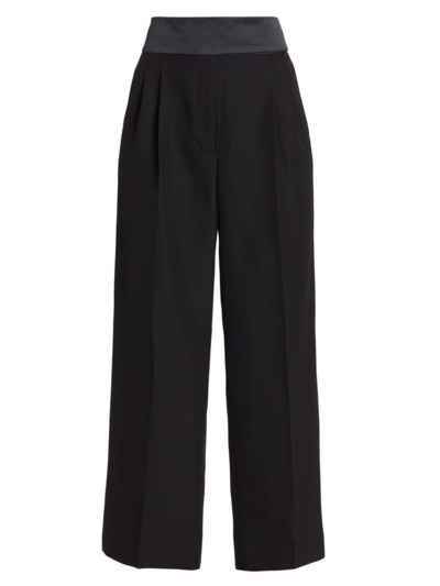 Stella Mccartney Women's Tuxedo Wide-leg Wool Trousers In Black
