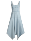 JASON WU WOMEN'S DENIM HANDKERCHIEF MIDI-DRESS