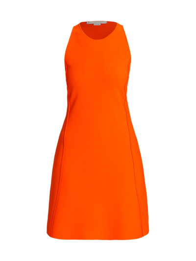Stella Mccartney Women's Sleeveless Compact Knit Minidress In Bright Orange