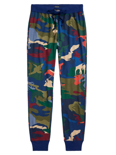 Polo Ralph Lauren Men's Waffle-knit Sleep Joggers In Madder Player Camo