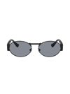 Versace Men's 56mm Oval Sunglasses In Matte Black Grey