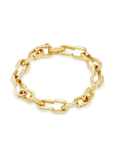 Foundrae Women's Strong Hearts 18k Yellow Gold Medium Love Link Bracelet