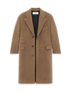 Saint Laurent Brushed Wool-felt Coat In Beige