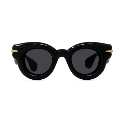 Loewe Inflated Lw 40118 I 01a Round Sunglasses In Black