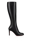 CHRISTIAN LOUBOUTIN PUMPPIE BOTTA BOOTS IN BLACK CALF LEATHER