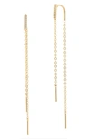 Savvy Cie Jewels Chain Threader Earrings In Gold
