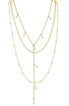 Rivka Friedman Set Of 3 Imitation Pearl Assorted Necklaces In 18k Gold Clad