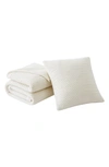 Southshore Fine Linens Chunky Blanket & Throw Pillow Cover Set In Taupe