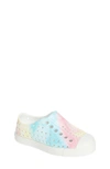Native Shoes Kids' Jefferson Water Friendly Perforated Slip-on In Shell White/ Pastel Tie Dye