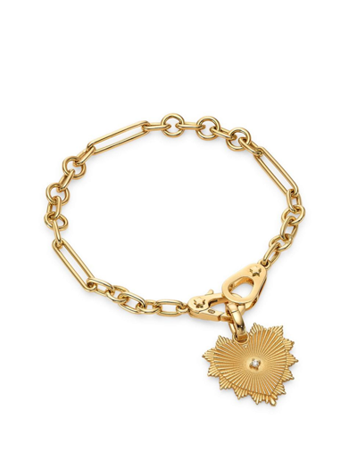 Foundrae Women's True Love 18k Yellow Gold & 0.02 Tcw Diamond Small Mixed Clip Chain Bracelet