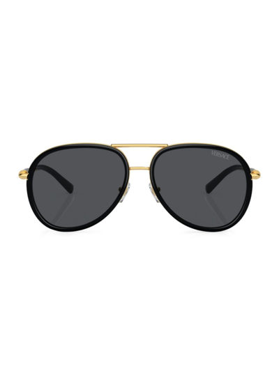 Versace Women's 0ve2260 60mm Aviator Sunglasses In Black