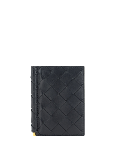 Bottega Veneta Card Holder In Black-gold