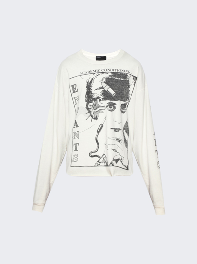 Enfants Riches Deprimes Academic Conditioning Long Sleeve T-shirt In Faded Ivory And Black