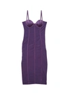 Fleur Du Mal Bustier-style Fitted Midi Dress In Açaí