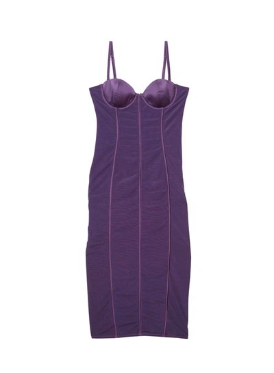 Fleur Du Mal Bustier-style Fitted Midi Dress In Açaí