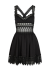 Charo Ruiz 'marilyn' Black Dress With Crossed Straps And Lace Details