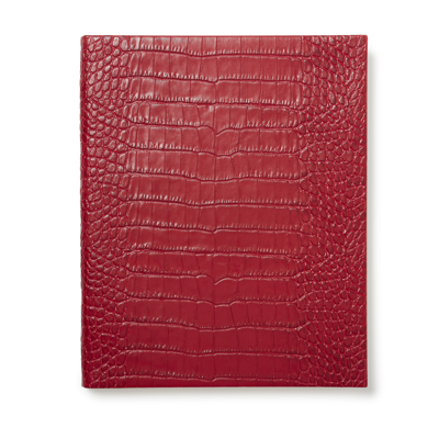 Smythson Portobello Notebook In Mara In Red
