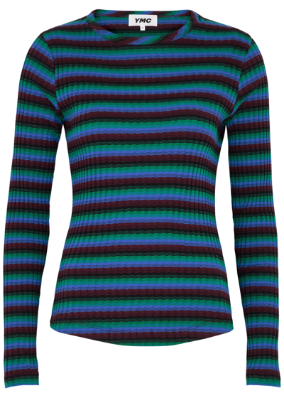 Ymc You Must Create Raindrops Striped Top In Multicoloured