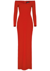 Solace London Tara Crepe Maxi Dress In Red