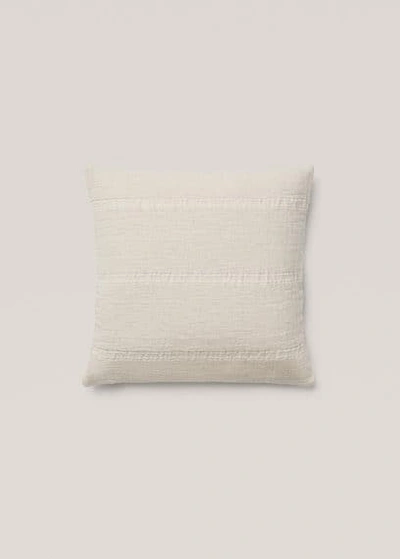 Mango Home Linen Cotton Cushion Cover Beige In Brown