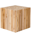East At Main Merrill Brown Teakwood Square Accent Table