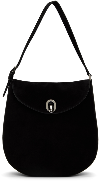 Savette Large Tondo Leather Hobo Bag In Black