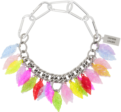 Chopova Lowena Silver Pile Of Leaves Necklace In Multi