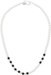 NUMBERING WHITE & BLACK #7733 PEARL ONYX BEADS NECKLACE