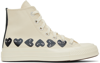 COMME DES GARÇONS PLAY OFF-WHITE CONVERSE EDITION CHUCK 70 MULTI HEART SNEAKERS