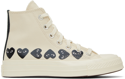 COMME DES GARÇONS PLAY OFF-WHITE CONVERSE EDITION CHUCK 70 MULTI HEART SNEAKERS